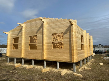 Строительство деревянного дома из бруса по проекту &quot;Волковичи&quot;